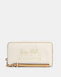 COACH®,LONG ZIP AROUND WALLET WITH HORSE AND CARRIAGE,Leather,Mini,Gold/Chalk/Vanilla Cream,Front View