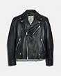 COACH®,A LOVE LETTER TO NEW YORK LEATHER JACKET,Leather,Black,Front View