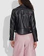 COACH®,A LOVE LETTER TO NEW YORK LEATHER BIKER JACKET,Leather,Black,Scale View