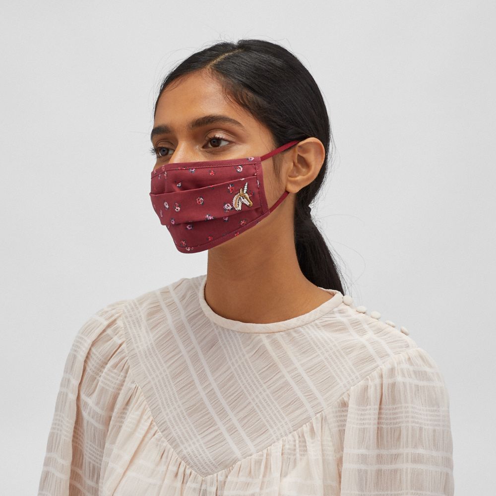 COACH®,Uni Face Mask With Mini Vintage Rose Print,,Detail View