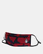 COACH®,SHARKY FACE MASK WITH WILD FLOWER CAMO PRINT,cotton,NAVY/RED,Front View