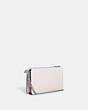 COACH®,POPPY CROSSBODY WITH CARD CASE IN COLORBLOCK,Leather,Mini,Silver/Chalk/Powder Pink Multi,Angle View