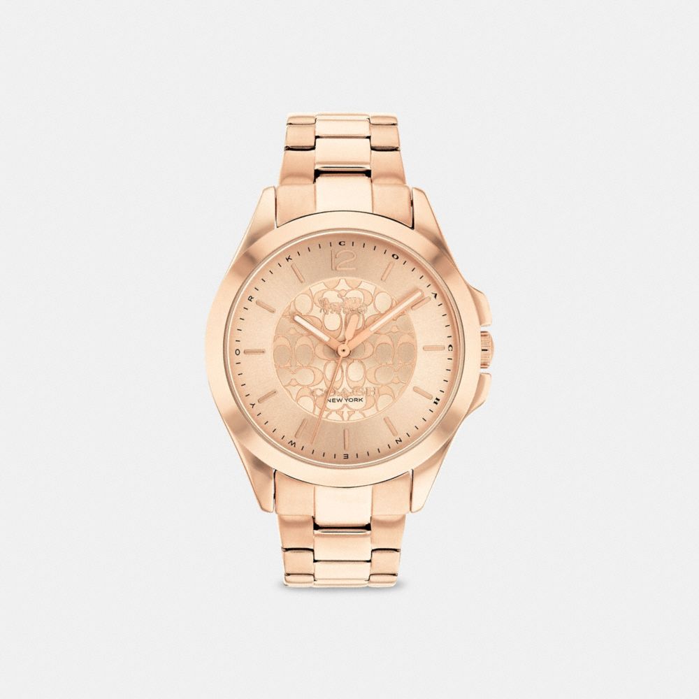 COACH®,LIBBY WATCH, 37MM,Rose gold,Front View