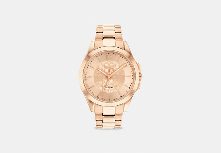 COACH®,LIBBY WATCH, 37MM,Metal,Rose gold,Front View