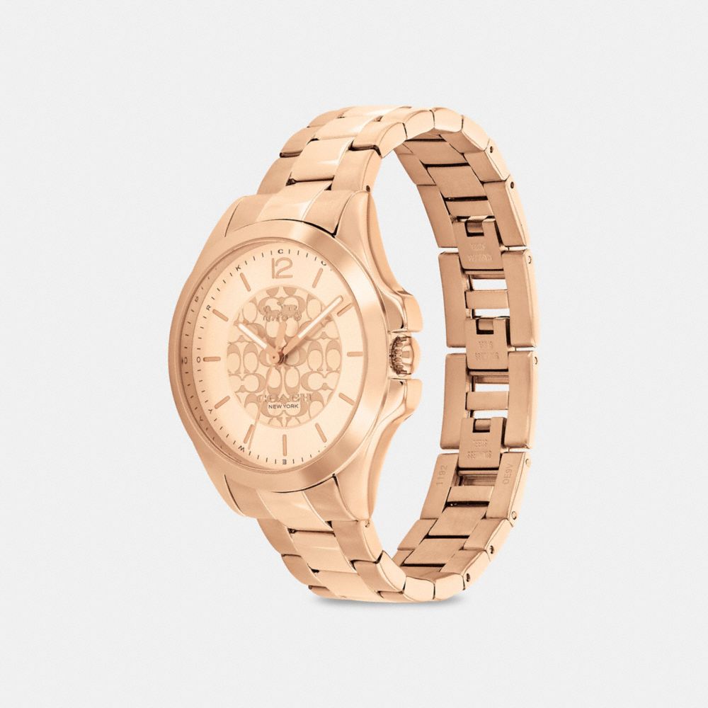 COACH®,LIBBY WATCH, 37MM,Rose gold,Angle View