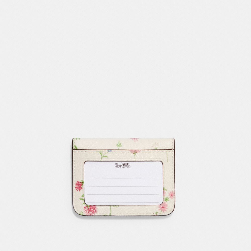COACH 6 Ring Key Case In Floral Print Coated Canvas in White