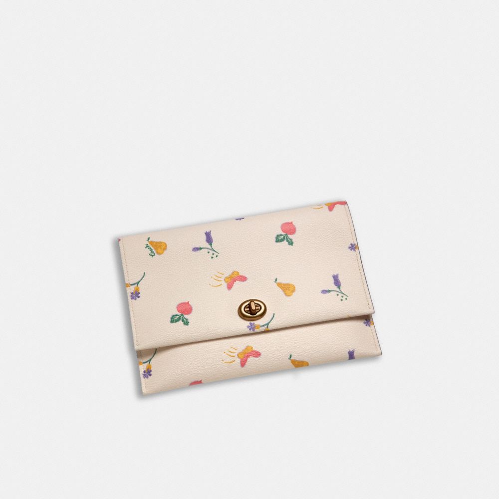 Complimentary Large Turnlock Pouch With Garden Print