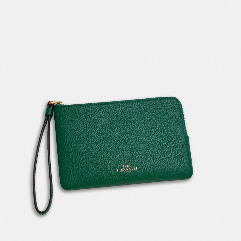 COACH®,COMPLIMENTARY WRISTLET,Mini,Brass/Green,Front View