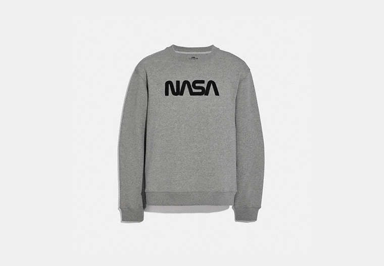 COACH®,COACH FOREVER SPACE SWEATSHIRT,Cotton/Polyester,GREY,Front View