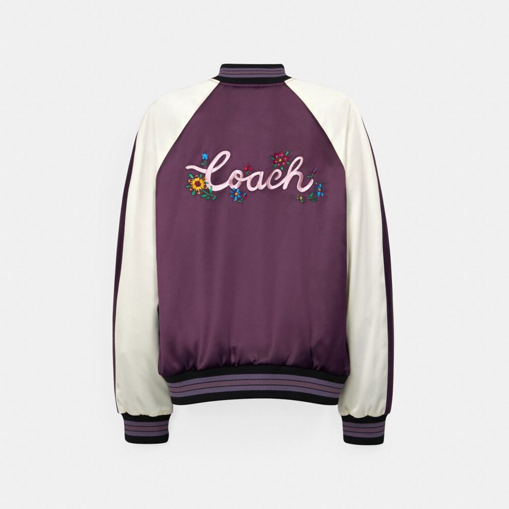 COACH OUTLET®  Reversible Signature Souvenir Jacket With Floral Embroidery