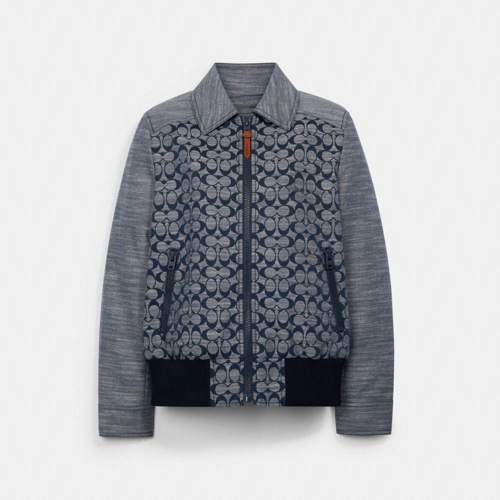 Blouson d’aviateur en chambray Signature