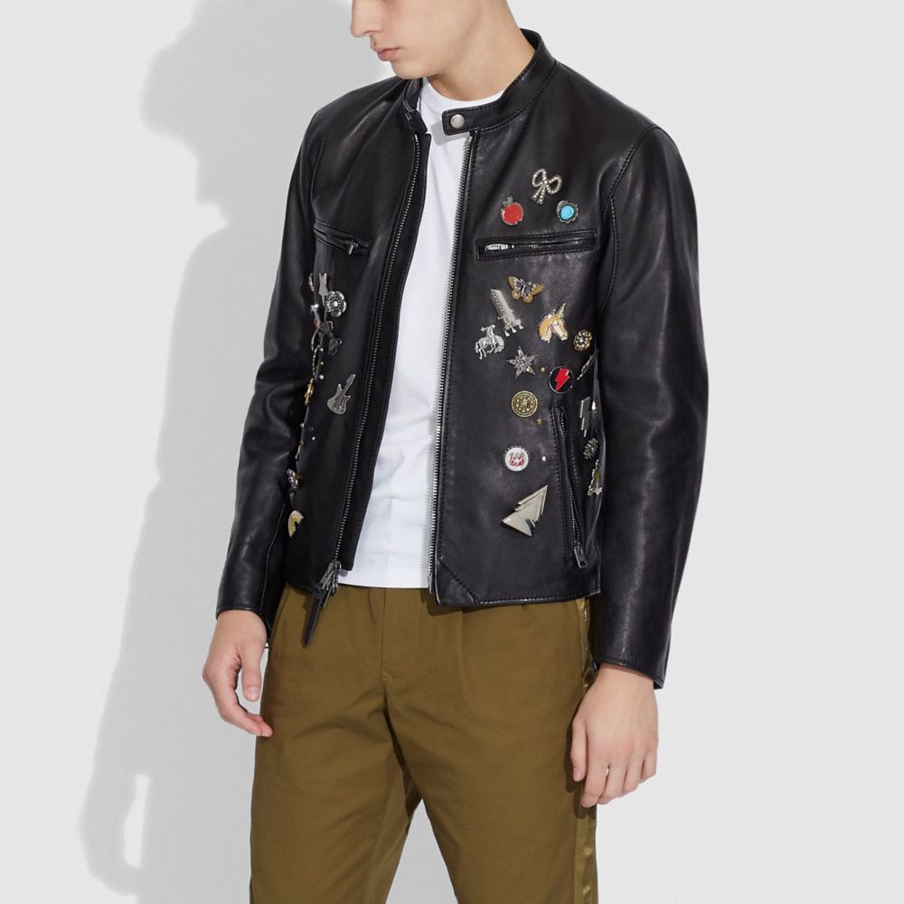 COACH®: Leather Jacket With Patches