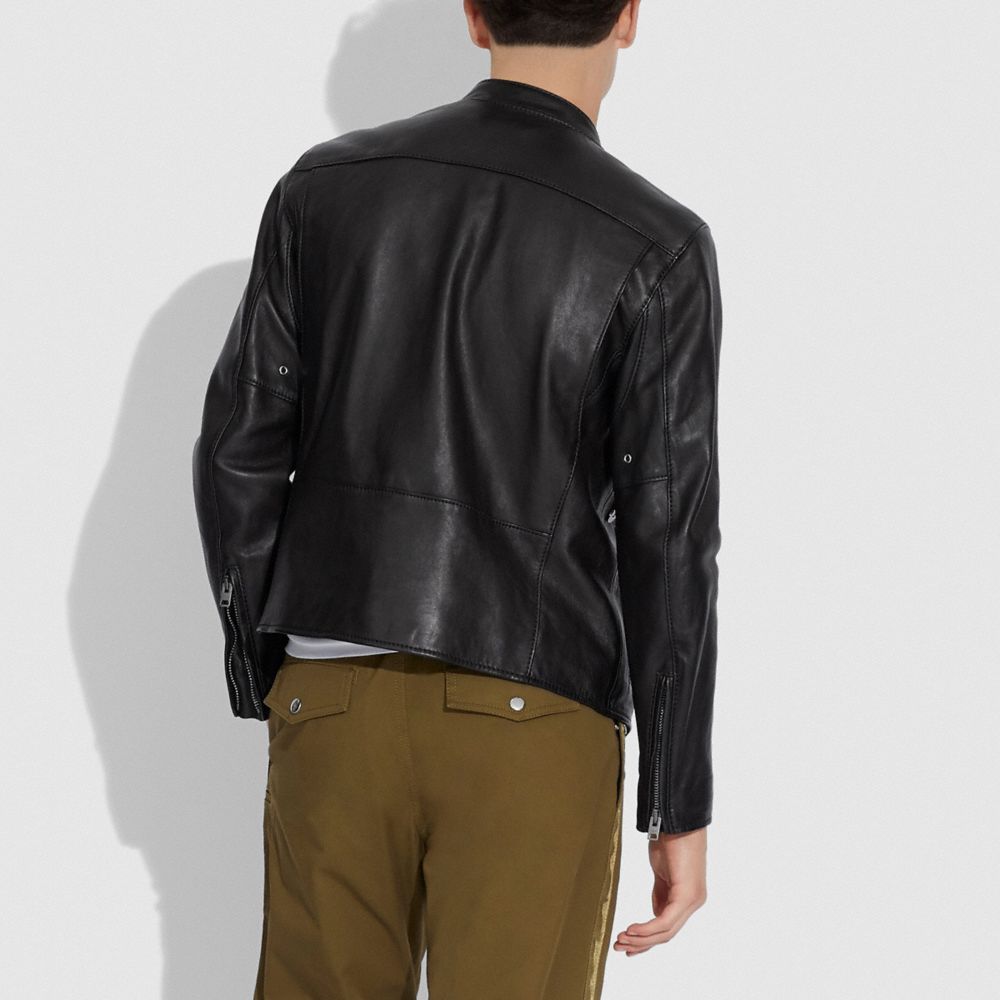 Coach Forever Leather Racer With Pins