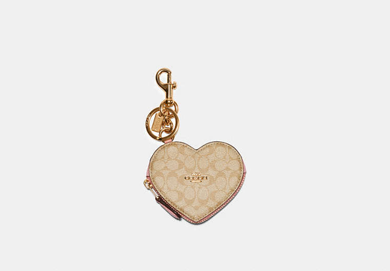 Heart Pouch Bag Charm In Signature Canvas