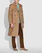 COACH®,LEATHER TRENCH COAT,Leather,KHAKI,Scale View