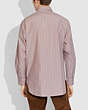 COACH®,PAJAMA SHIRT,cotton,Pink / Grey Stripe,Scale View