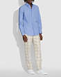 COACH®,RETRO COLLAR LONG SLEEVE SHIRT,Cotton/Polyester,Blue / White Stripe,Scale View