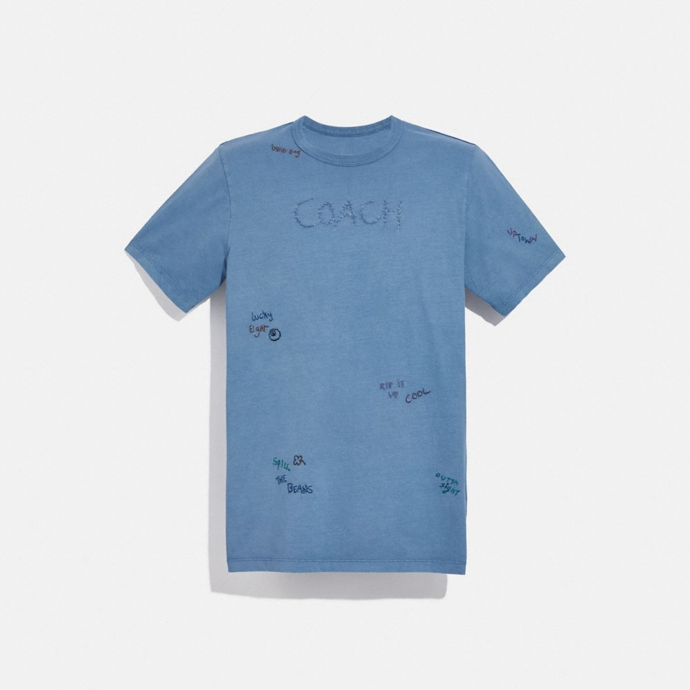 Signature Hand Drawing T Shirt In Organic Cotton | COACH®