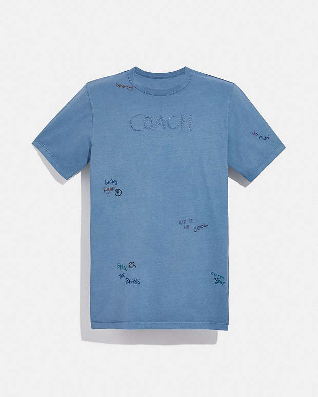 Signature Hand Drawing T Shirt In Organic Cotton | COACH®
