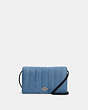 COACH®,ANNA FOLDOVER CROSSBODY CLUTCH WITH QUILTING,Denim,Gold/Denim Multi,Front View