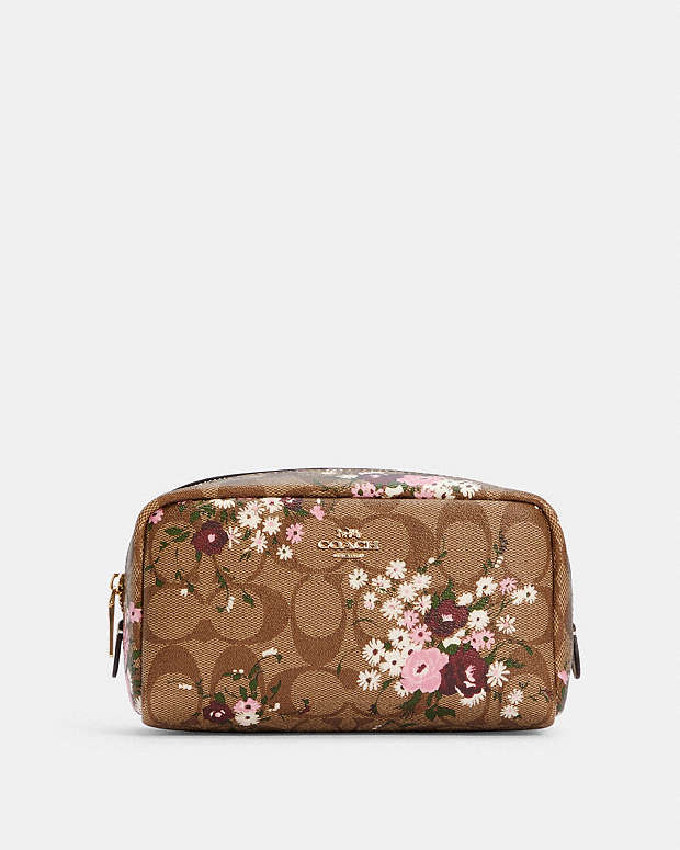 COACH® Outlet | Small Boxy Cosmetic Case In Signature Canvas With