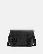 COACH®,TRACK CROSSBODY IN SIGNATURE CANVAS,Leather,Small,Gunmetal/Charcoal/Black,Front View
