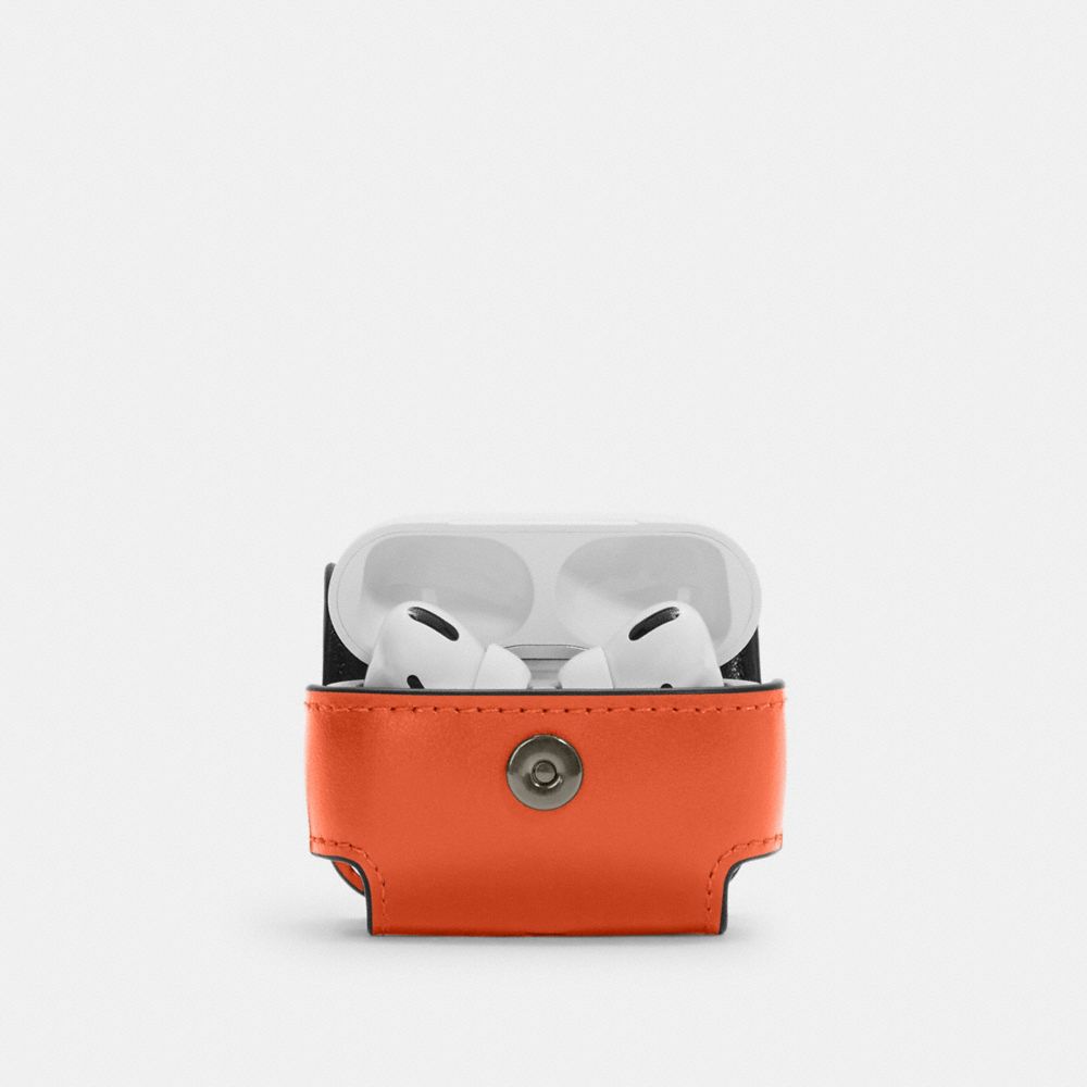 COACH®,ワイヤレス イヤーバッド ケース,スマホケース&小物ポーチ,ﾌﾞﾗｲﾄ ｵﾚﾝｼﾞ