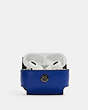 COACH®,LARGE WIRELESS EARBUD CASE,Leather,Gunmetal/Sport Blue,Inside View,Top View