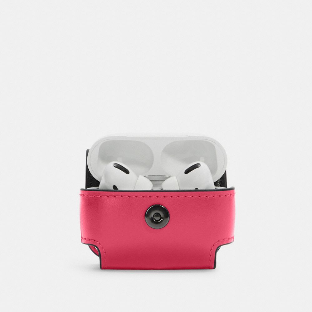 COACH®,Large Wireless Earbud Case,Airpod Case,,Inside View,Top View