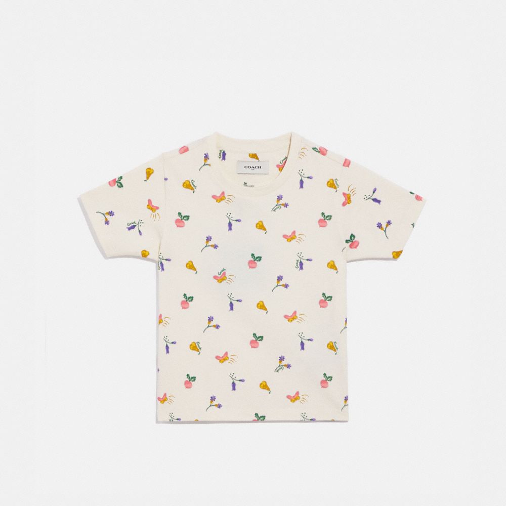 T-shirt Enfant Imprimé Jardin En Coton Bio