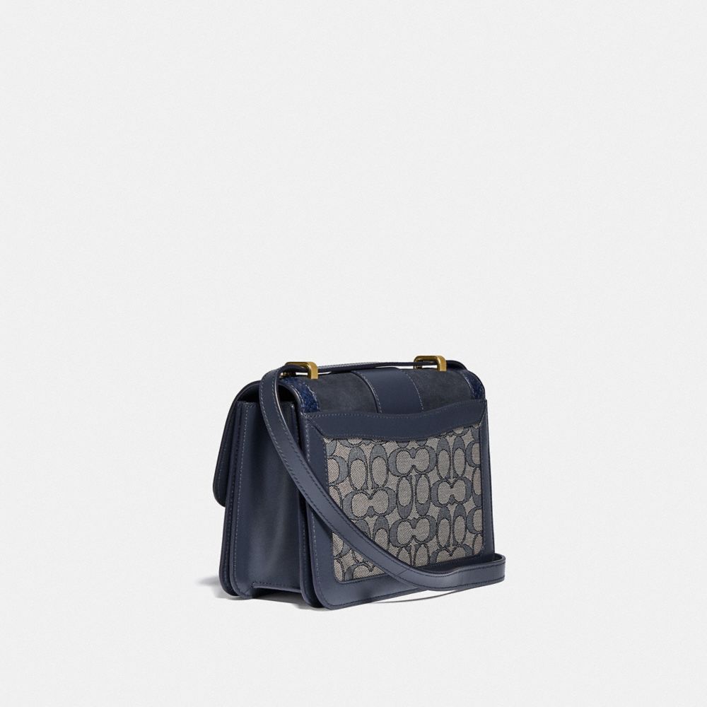 COACH®,Alie Shoulder Bag In Signature Jacquard With Snakeskin Detail,,Angle View