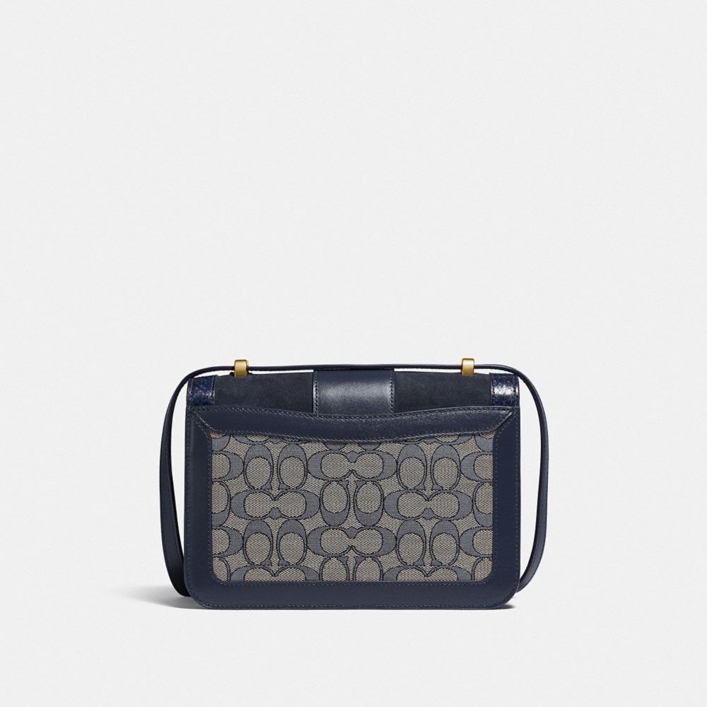 COACH®,Alie Shoulder Bag In Signature Jacquard With Snakeskin Detail,,Back View