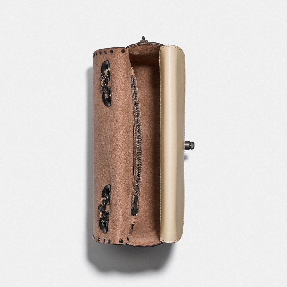Madison Shoulder Bag In Signature Canvas With Rivets And Snakeskin Detail