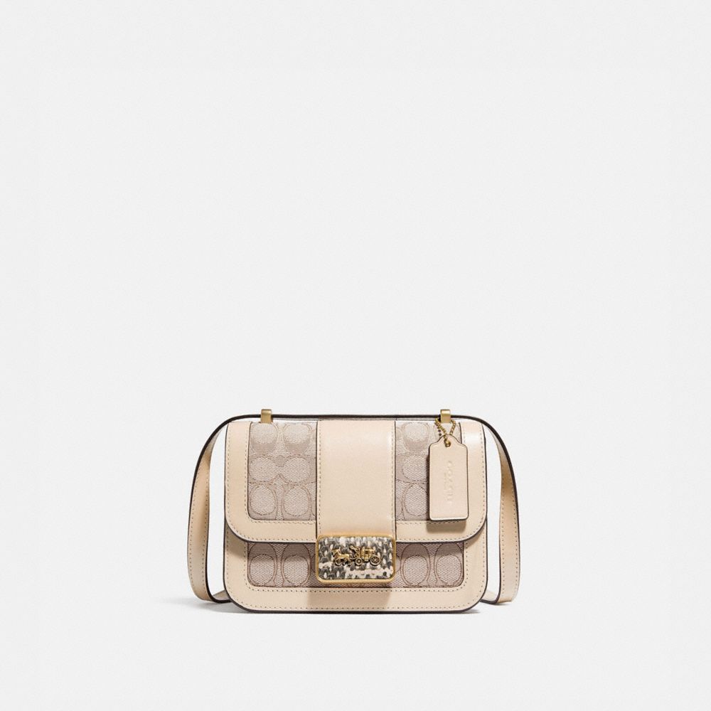 Alie Shoulder Bag 18 In Signature Jacquard With Snakeskin Detail