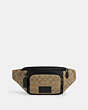 COACH®,TRACK BELT BAG IN SIGNATURE CANVAS,Gunmetal/Khaki/Black,Front View