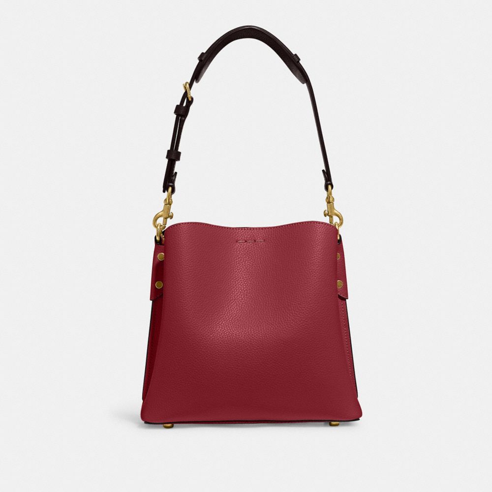 Coach, Bags, Nwt Coach C3766 Willow Bucket Bag In Colorblock Cherry  Leather Crossbody