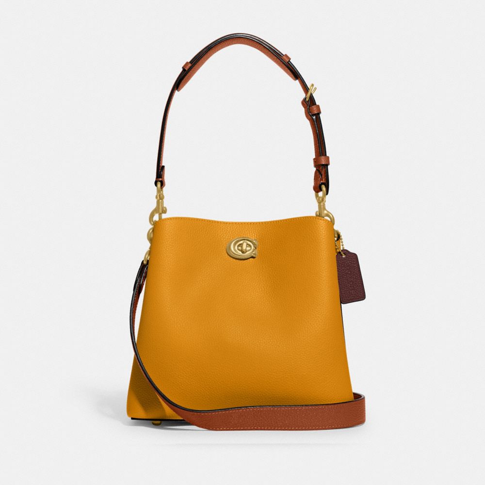 Coach Colorblock Leather Willow Bucket, Dark Stone, One Size: Handbags
