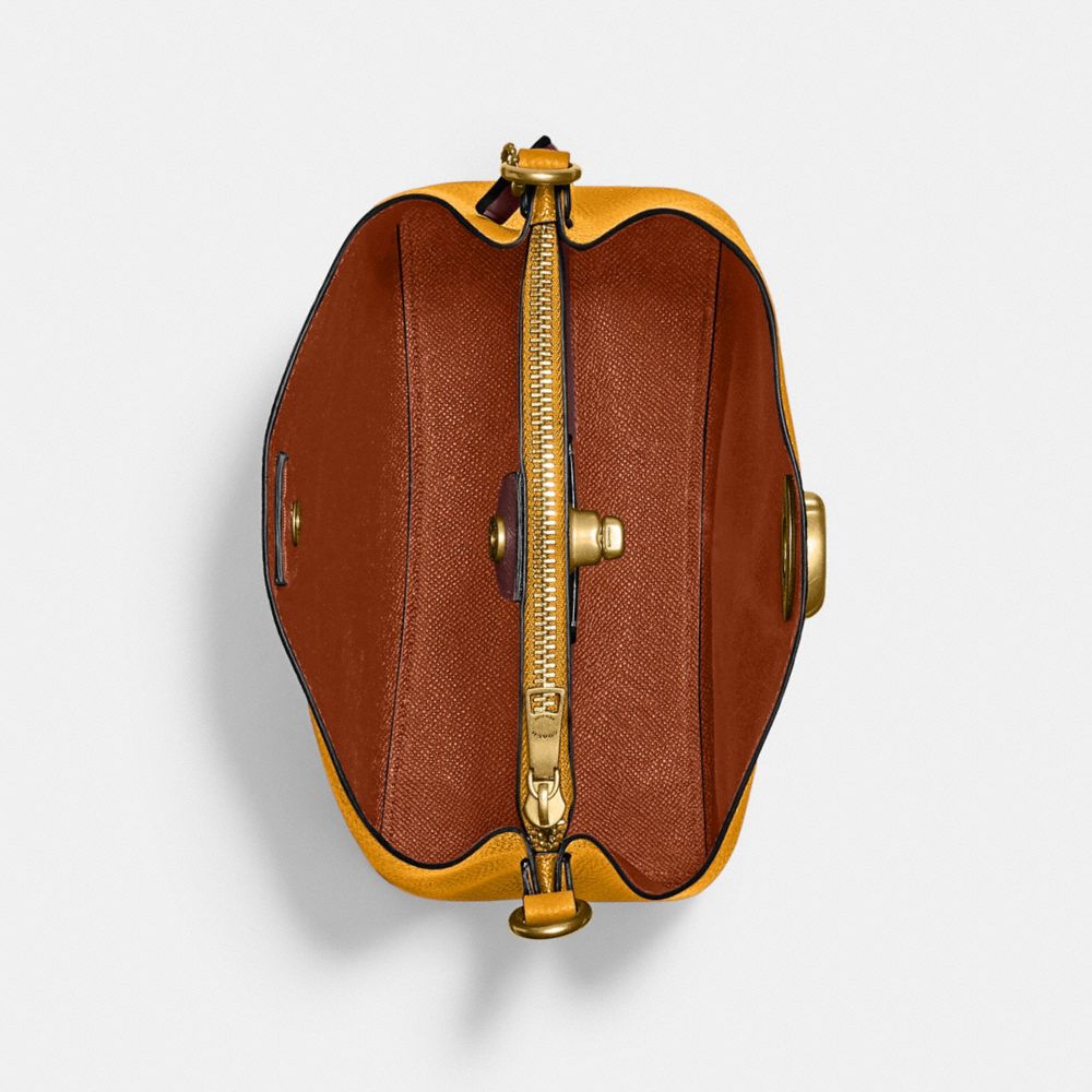 COACH®,Willow Bucket Bag In Colorblock,Leather,Shoulder Bag,Logo,Metal,Casual,,Inside View,Top View