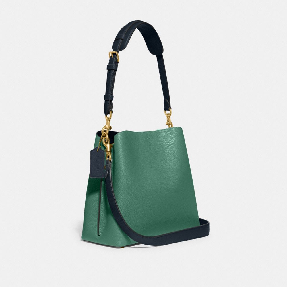 COACH®,Willow Bucket Bag In Colorblock,Leather,Shoulder Bag,Logo,Metal,Casual,,Angle View
