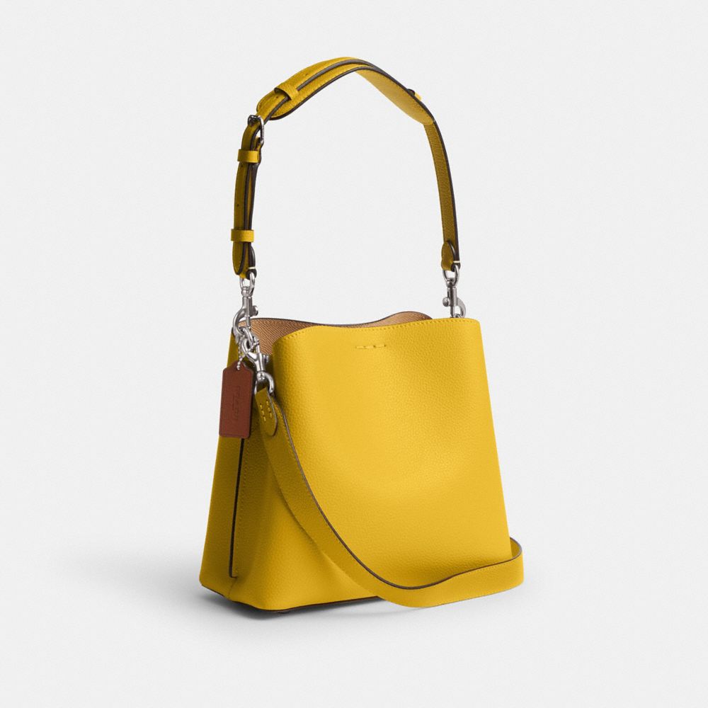 COACH®,Willow Bucket Bag In Colorblock,Leather,Shoulder Bag,Logo,Metal,Casual,,Angle View