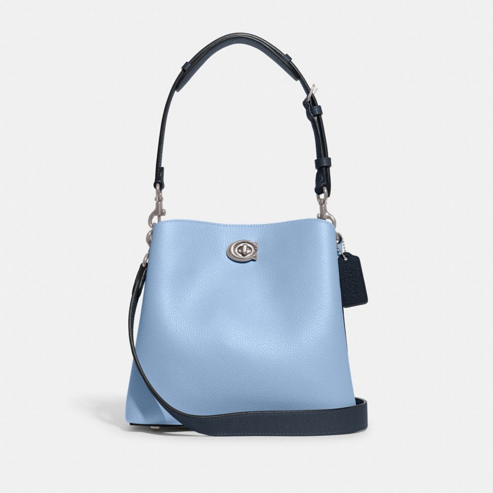 COACH®,Willow Bucket Bag In Colorblock,Leather,Shoulder Bag,Logo,Metal,Casual,,Front View