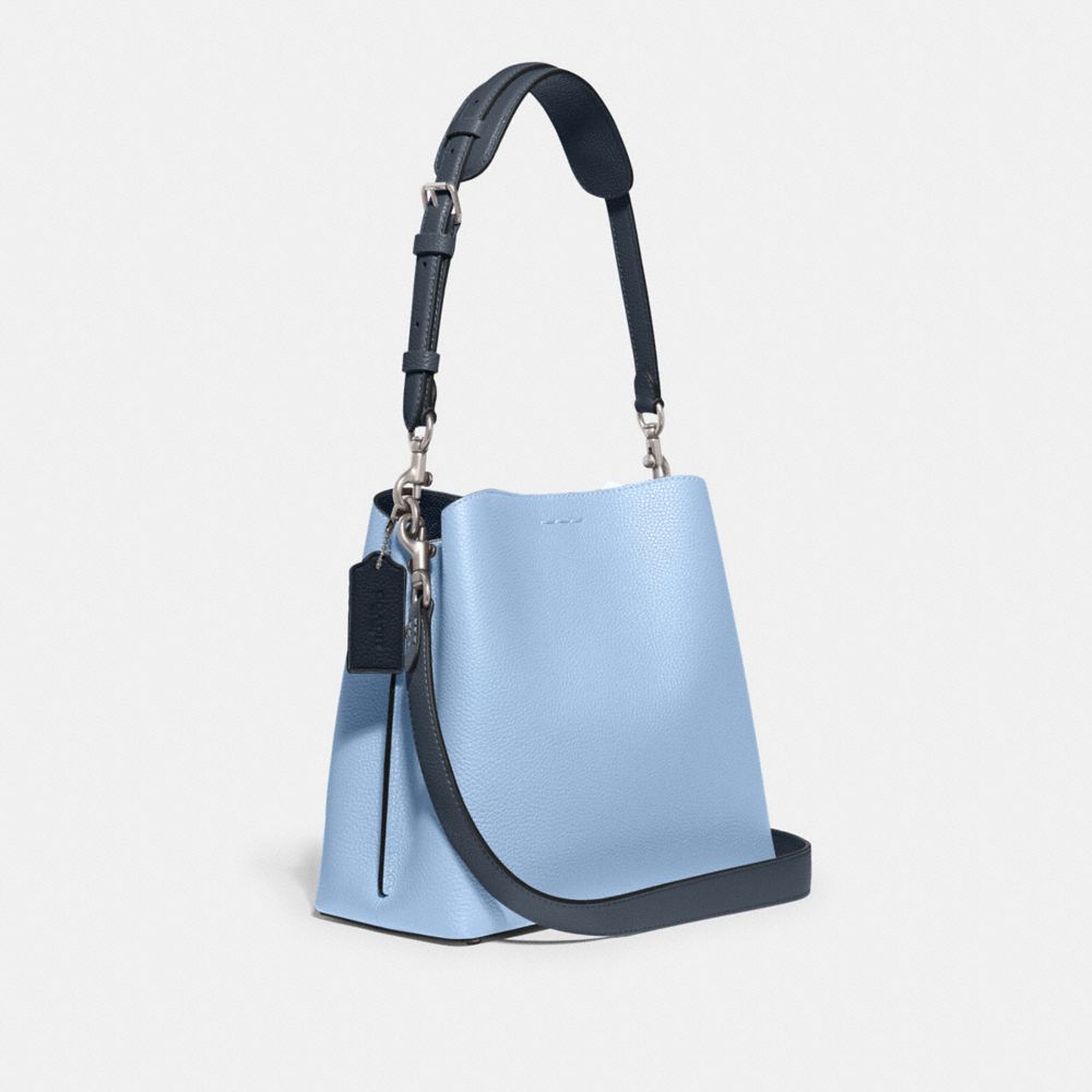 COACH®,Willow Bucket Bag In Colorblock,Leather,Shoulder Bag,Logo,Metal,Casual,,Angle View