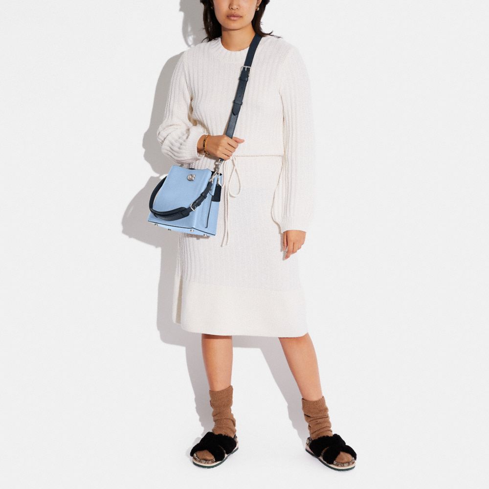 COACH®,Willow Bucket Bag In Colorblock,Leather,Shoulder Bag,Logo,Metal,Casual,,Detail View