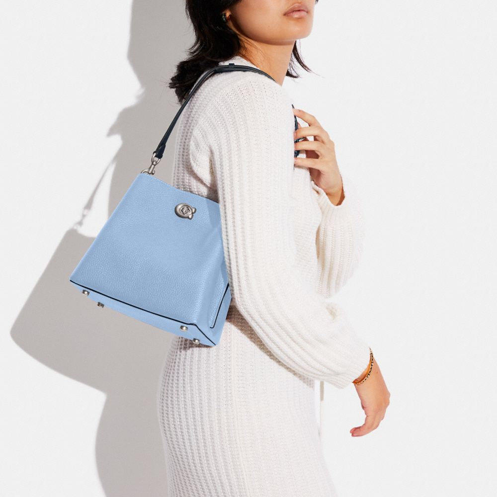 COACH®,Willow Bucket Bag In Colorblock,Leather,Shoulder Bag,Logo,Metal,Casual,,Detail View