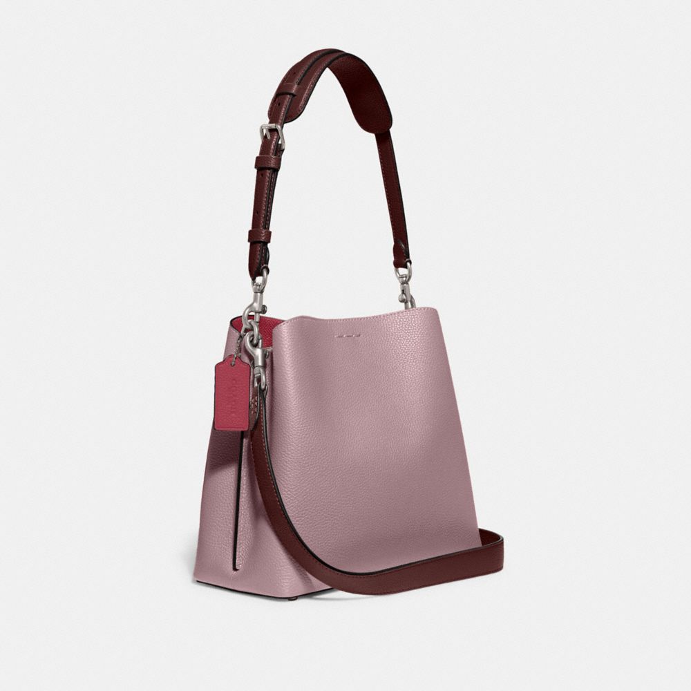 COACH®,Willow Bucket Bag In Colorblock,Leather,Shoulder Bag,Logo,Metal,Casual,,Angle View