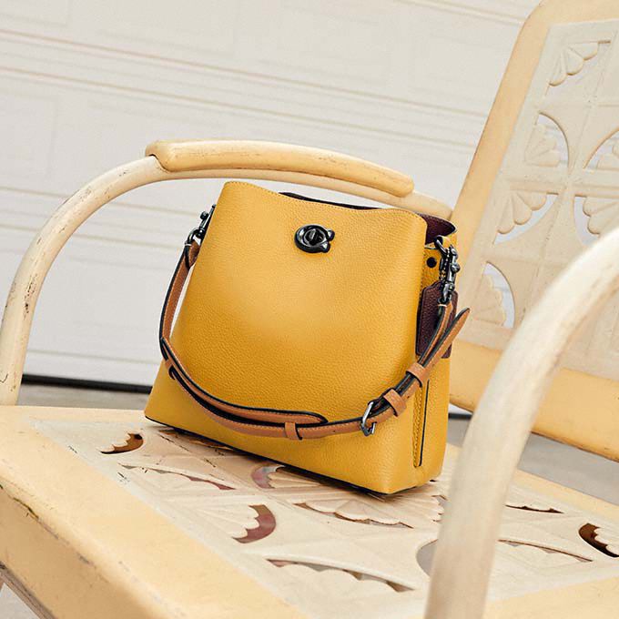 Coach Willow Bucket Bag in Signature Canvas with Heart Print — www