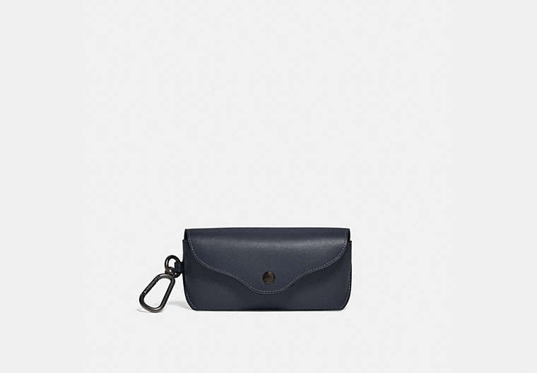COACH®,CHARTER SUNGLASS CASE,Smooth Leather,Mini,Midnight Navy,Front View