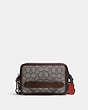 COACH®,CHARTER CROSSBODY IN SIGNATURE JACQUARD,Jacquard/Smooth Leather,Mini,Oak/Maple,Front View