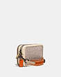 COACH®,CHARTER CROSSBODY IN SIGNATURE JACQUARD,Jacquard/Smooth Leather,Mini,Stone/Ivory,Angle View