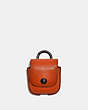 COACH®,WIRELESS EARBUD CASE,Smooth Leather,Mini,Spice Orange,Front View